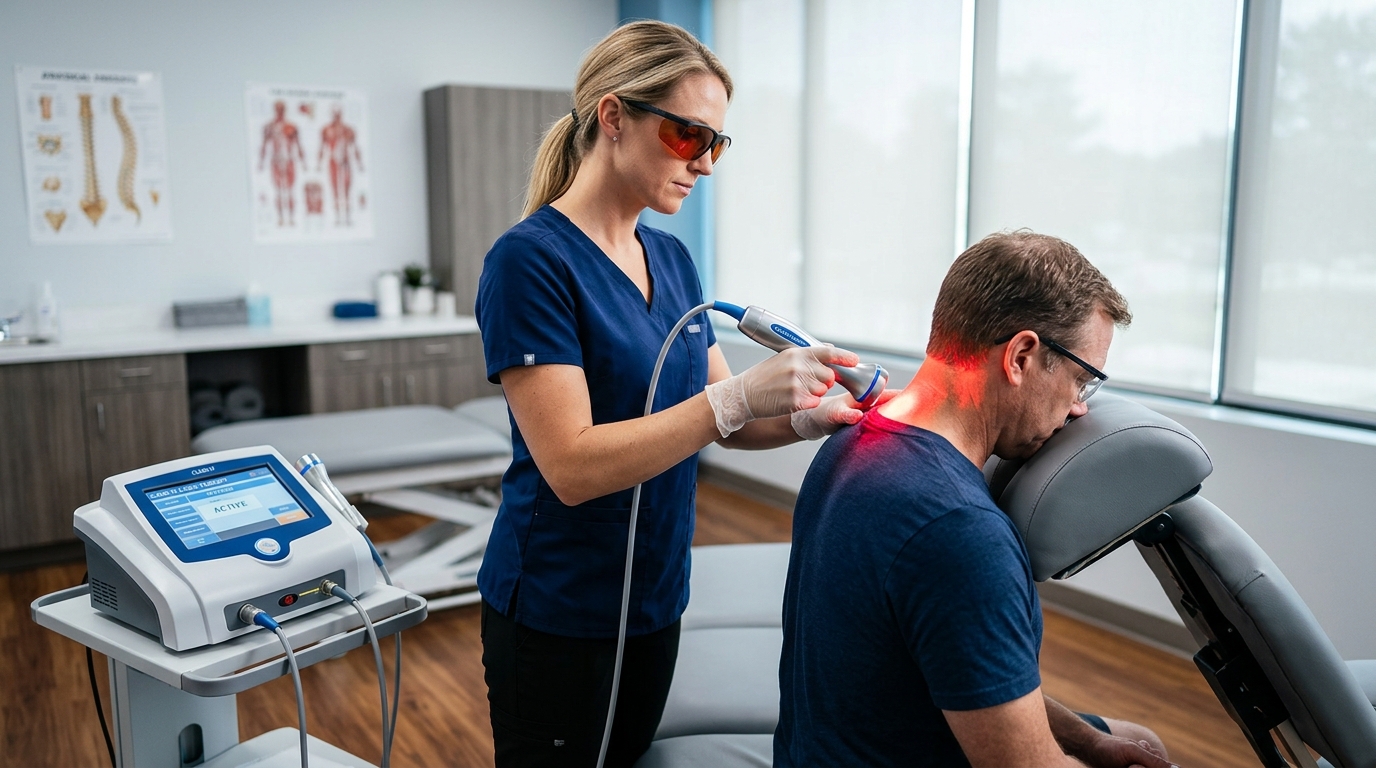 Clinical Class IV Laser Therapy Session on Cervical Spine